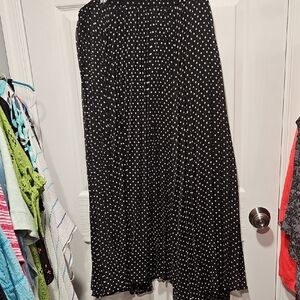 Jessica London Black Maxi Skirt with White Polka Dots
